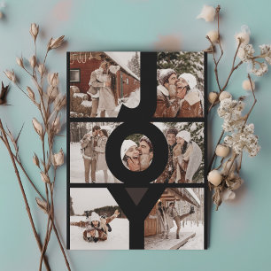 Moderne JOY Multiple Foto Paare Feiertagskarte