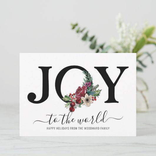 Moderne Joy Typografie Floral (Stehend Vorderseite)