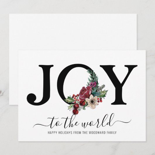Moderne Joy Typografie Floral (Vorne/Hinten)