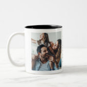 Moderne Joyful Typografie 2 Foto Zweifarbige Tasse (Links)