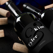 Moderne jubelnde Typografie Schwarz-Weiß-Hochzeit Weinetikett