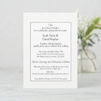 Moderne jüdische Hochzeit, minimal einfache elegan