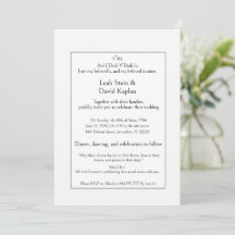 Moderne jüdische Hochzeit, minimal einfache elegan