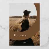 Moderne Jugend 2 Foto Script Sweet 16 Terracotta Folieneinladung (Rückseite)