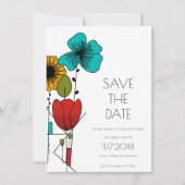 Moderne Jugendstil-Save the Date Einladung (Vorderseite)