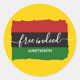 Moderne JUNETEENTH Frei in der Tat Runder Aufkleber