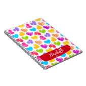 Moderne, junge, lebendige, doodled Herz-Muster Nam Notizblock (Rechte Seite)