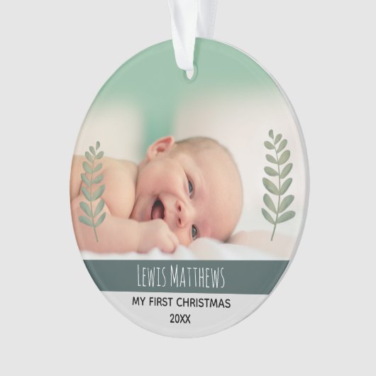 Moderne Jungen Niedlich Erste Weihnachtswagen und Ornament (Vorderseite)