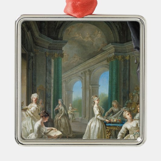 Moderne Jungfrauen, 1728 Silbernes Ornament (Vorne)
