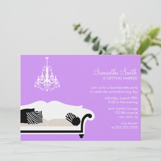 Moderne Junggeselinnen-Abschied- oder Brautparty-E Einladung (Stehend Vorderseite)