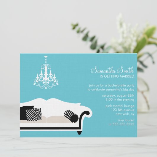 Moderne Junggeselinnen-Abschied- oder Brautparty-E Einladung (Stehend Vorderseite)