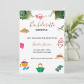 Moderne Junggeselinnen-Abschied- und Wochenendreis Einladung (Stehend Vorderseite)