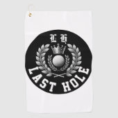 Moderne Junggesellenabschied Last Hole LH Monogram Golfhandtuch (Vorderseite)