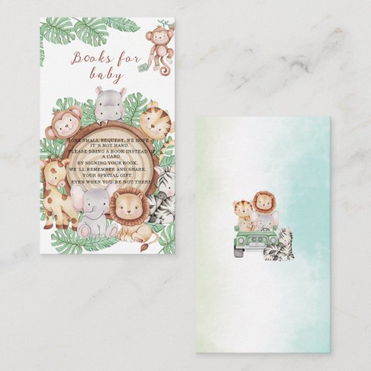 Moderne Jungle Animals Grüne Safari Begleitkarte (Vorne/Hinten)