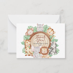 Moderne Jungle Animals Grüne Safari Mitteilungskarte