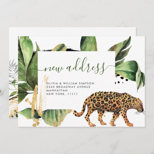 Moderne Jungle Greenerity Moving Announcement Card Ankündigung (Vorne/Hinten)