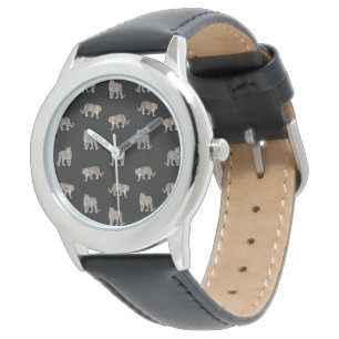 Moderne Jungle Leopard Tiere Schwarzes Muster Armbanduhr