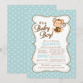 Moderne Jungle Safari Affen Kinderdusche Einladung (Vorne/Hinten)