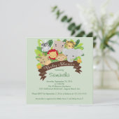 Moderne Jungle Safari Animals Kinderdusche Einladung (Stehend Vorderseite)