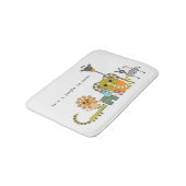 Moderne Jungle Safari Tiere Bath Rug Badematte (Schrägansicht)