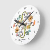 Moderne Jungle-Safari-Tiere - Uhr (Winkel)