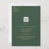Moderne JUNIPER Green GOLD Hochzeit Einladung (Rückseite)