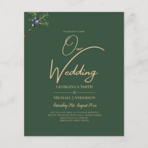 Moderne JUNIPER Green GOLD Hochzeit Einladung