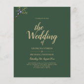 Moderne JUNIPER Green GOLD Hochzeit Einladung Flyer (Vorne)