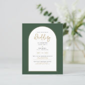 Moderne Juniper Green Wedding Einladung (Stehend Vorderseite)
