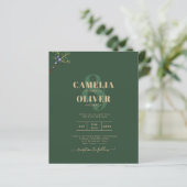 Moderne Juniper Green Wedding Einladung (Stehend Vorderseite)