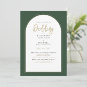 Moderne Juniper Green Wedding Einladung (Stehend Vorderseite)