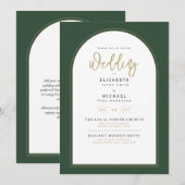 Moderne Juniper Green Wedding Einladung (Vorne/Hinten)
