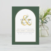 Moderne Juniper Green Wedding Einladung (Stehend Vorderseite)