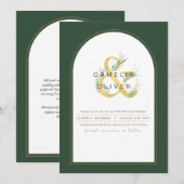 Moderne Juniper Green Wedding Einladung (Vorne/Hinten)