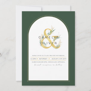 Moderne Juniper Green Wedding Einladung