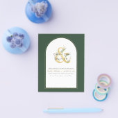 Moderne Juniper Green Wedding Einladung Flyer (Einzeln)