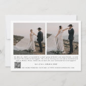 Moderne Just Married 3 Foto QR Code Hochzeit Ankündigung (Rückseite)