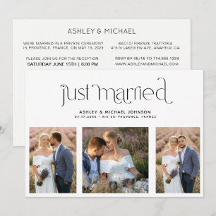 Moderne "Just Married" 4 Foto-Empfang Nur Einladun Einladung