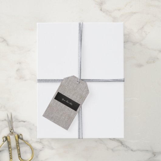 Moderne Jute Geschenkanhänger (Mit Garn)