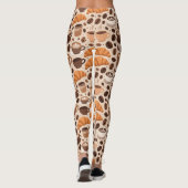Moderne Kaffee-Ästhetik-Muster Leggings (Rückseite)
