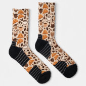 Moderne Kaffee-Ästhetik-Muster Socken (Rechts)