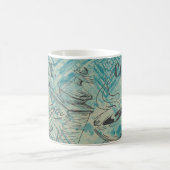 Moderne Kaffee-Kunst-Skizze Blau Kaffeetasse (Mittel)