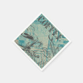 Moderne Kaffee-Kunst-Skizze Blau Serviette (Ecke)