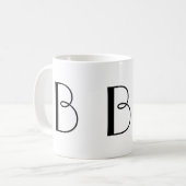 Moderne Kaffee-Schwarzweiss-Tasse des Monogramm-B Kaffeetasse (Vorderseite Links)