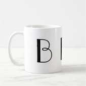 Moderne Kaffee-Schwarzweiss-Tasse des Monogramm-B Kaffeetasse (Links)