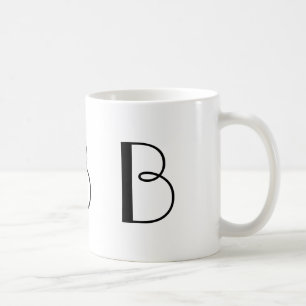 Moderne Kaffee-Schwarzweiss-Tasse des Monogramm-B Kaffeetasse