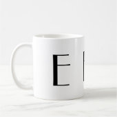 Moderne Kaffee-Schwarzweiss-Tasse des Monogramm-E Kaffeetasse (Links)