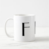 Moderne Kaffee-Schwarzweiss-Tasse des Monogramm-F Kaffeetasse (Links)