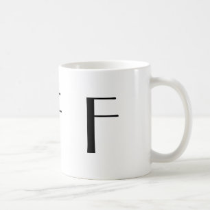 Moderne Kaffee-Schwarzweiss-Tasse des Monogramm-F Kaffeetasse