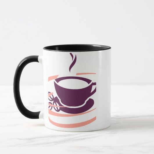 Moderne Kaffee-Tassen-Illustration Tasse (Links)